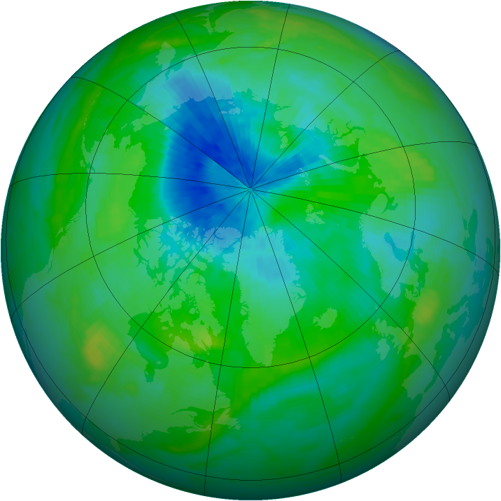 Arctic ozone map for 08 September 1984